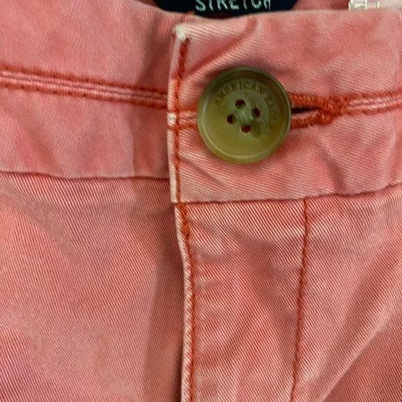 American Eagle Outfitters Shorts Women’s Sz 6 Pink /Salmon Stretch Midi Pockets - Picture 5 of 10